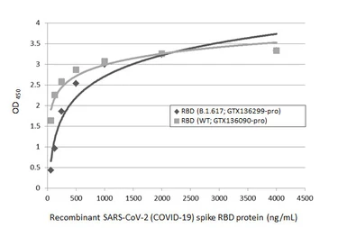 SARS-CoV-2 (COVID-19) Spike RBD Protein, B.1.617.1 / Kappa variant, His tag (active). GTX136299-pro