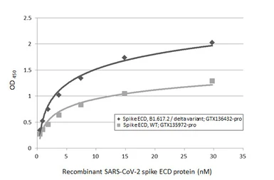 SARS-CoV-2 (COVID-19) Spike (ECD) Protein, B.1.617.2 / delta variant, His tag (active). GTX136432-pro