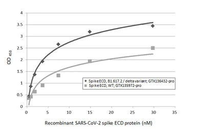 SARS-CoV-2 (COVID-19) Spike (ECD) Protein, B.1.617.2 / delta variant, His tag (active). GTX136432-pro