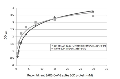 SARS-CoV-2 (COVID-19) Spike (ECD) Protein, B.1.617.2 / delta variant, His tag (active). GTX136432-pro