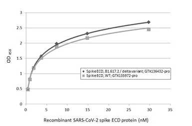 SARS-CoV-2 (COVID-19) Spike (ECD) Protein, B.1.617.2 / delta variant, His tag (active). GTX136432-pro