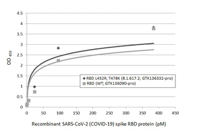Anti-SARS-CoV-2 (COVID-19) Spike RBD antibody [HL1002] used in ELISA (ELISA). GTX635791