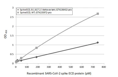 Anti-SARS-CoV-2 (COVID-19) Spike RBD antibody [HL1002] used in ELISA (ELISA). GTX635791