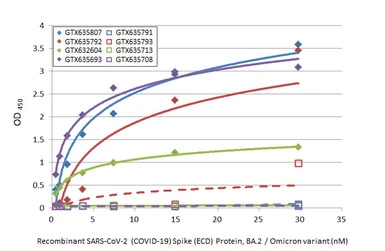 Anti-SARS-CoV-2 (COVID-19) Spike RBD antibody [HL1014] used in ELISA (ELISA). GTX635807