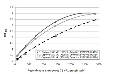 Anti-Enterovirus 71 VP1 antibody [HL1929] used in ELISA (ELISA). GTX637688