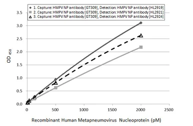 Anti-Human metapneumovirus Nucleoprotein antibody [HL2921] used in ELISA (ELISA). GTX640264